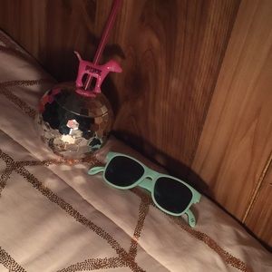 PINK VICTORIA SECRET disco ball cup & sunglasses😍